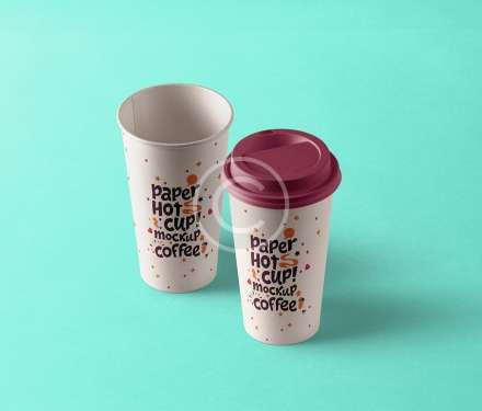 Funny paper hot cup mockup