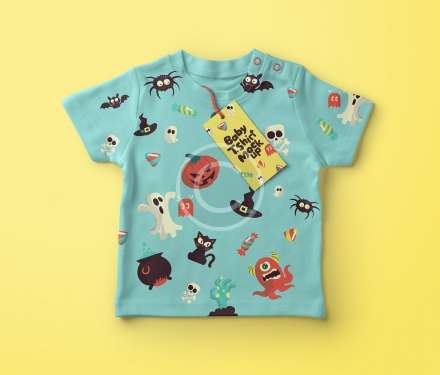 Baby t-shirt mockup for Halloween